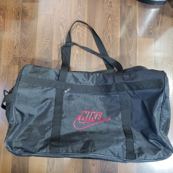 Nike Other - Vintage LARGE Nike Gym Duffel Bag Embroidered Red Check 90's | 27x15x16